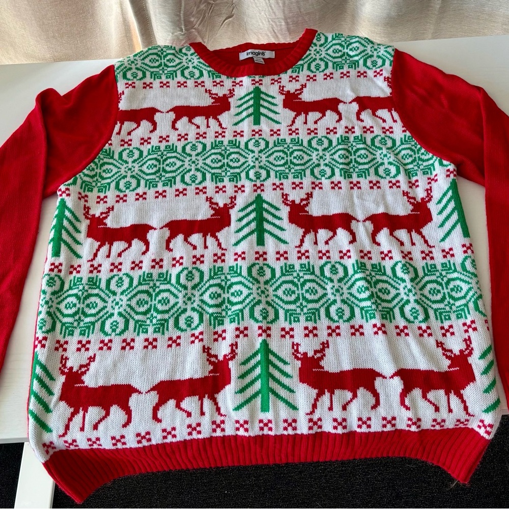 Red and Green Tacky Christmas Sweater